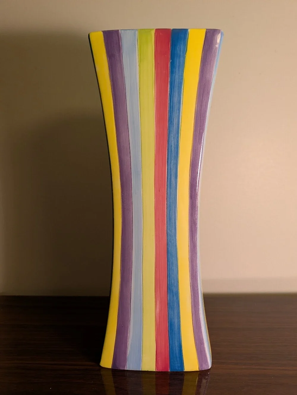 Cabana Stripe Ceramic Vase by Pacific Rim